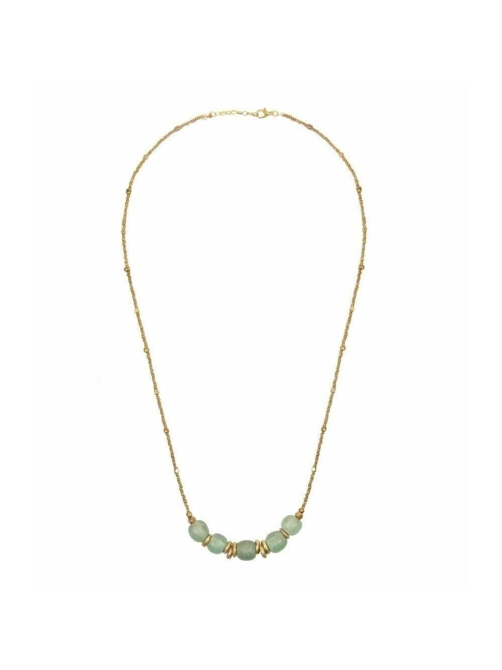 PURPOSE JEWELRY JASMINE NECKLACE IN SEAFOAM GREEN